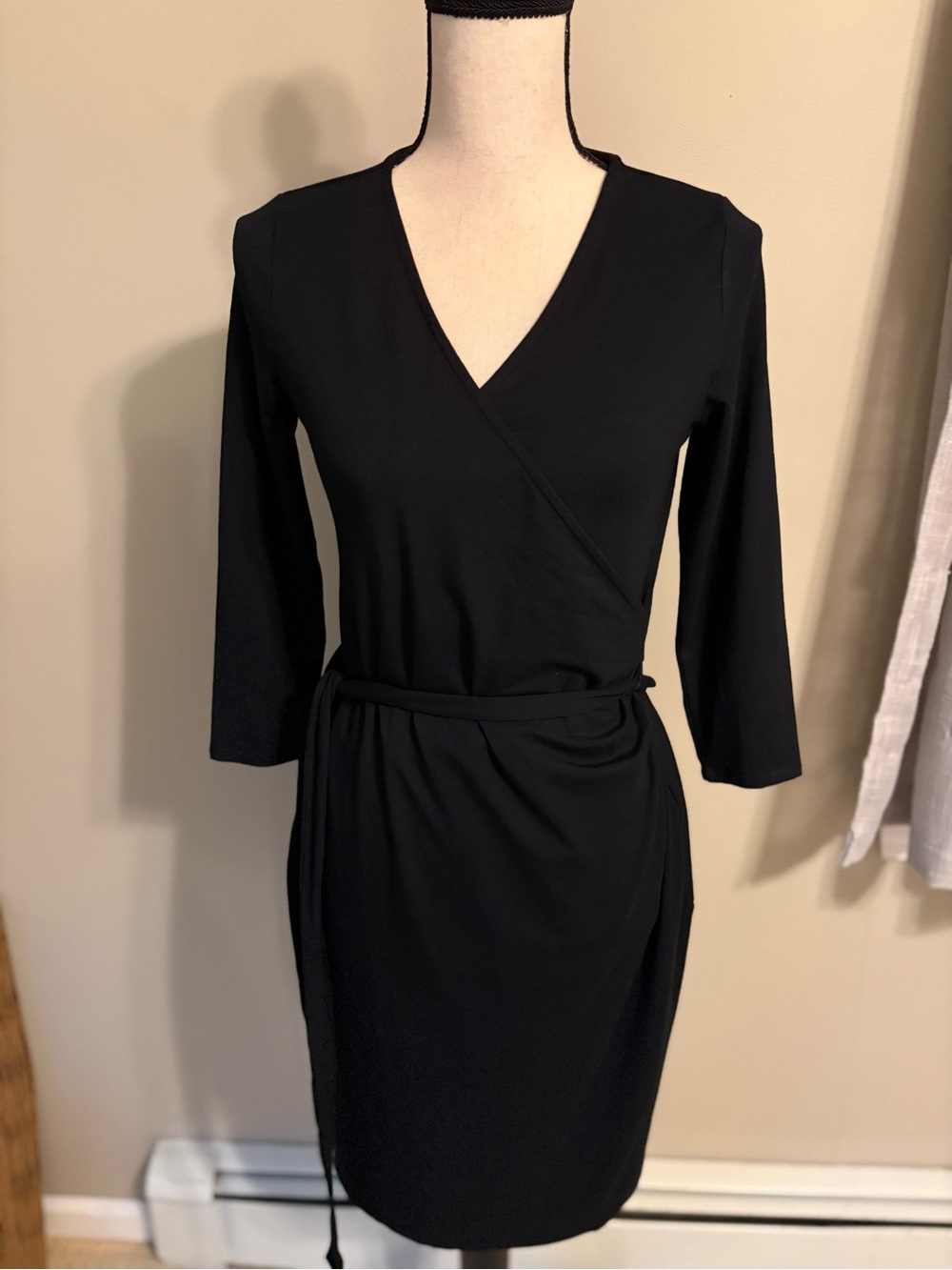 Talbots Black Wrap-Style Dress | Women's Sz SM P